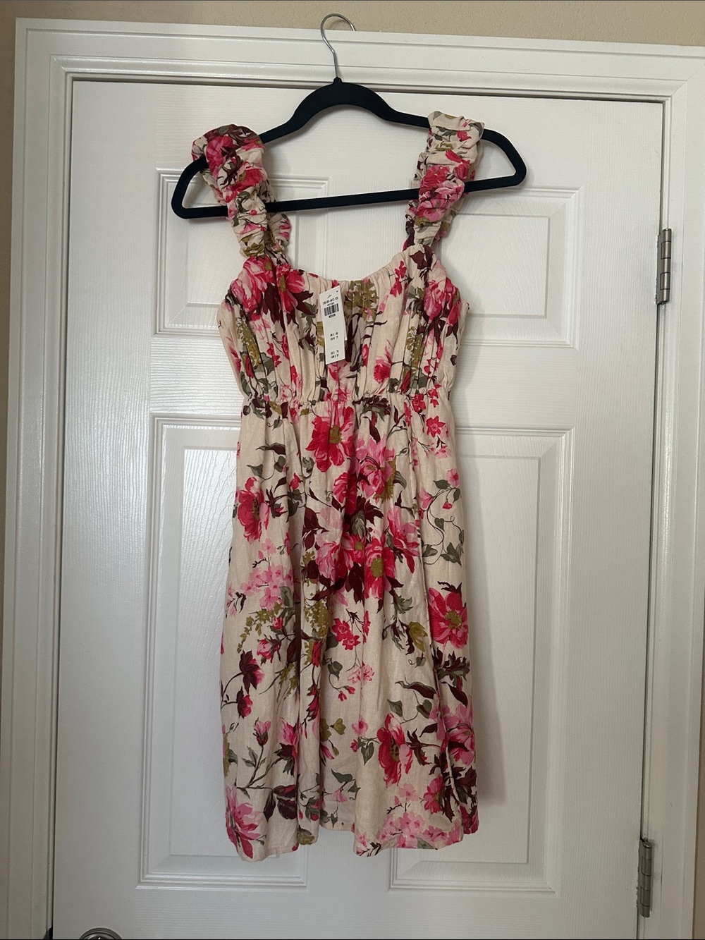 Abercrombie & Fitch Cream Sundress with Pink Floral Print